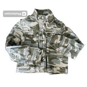 Gap Kids Girls Camouflage Jacket Sparkly Stars Size Large‎